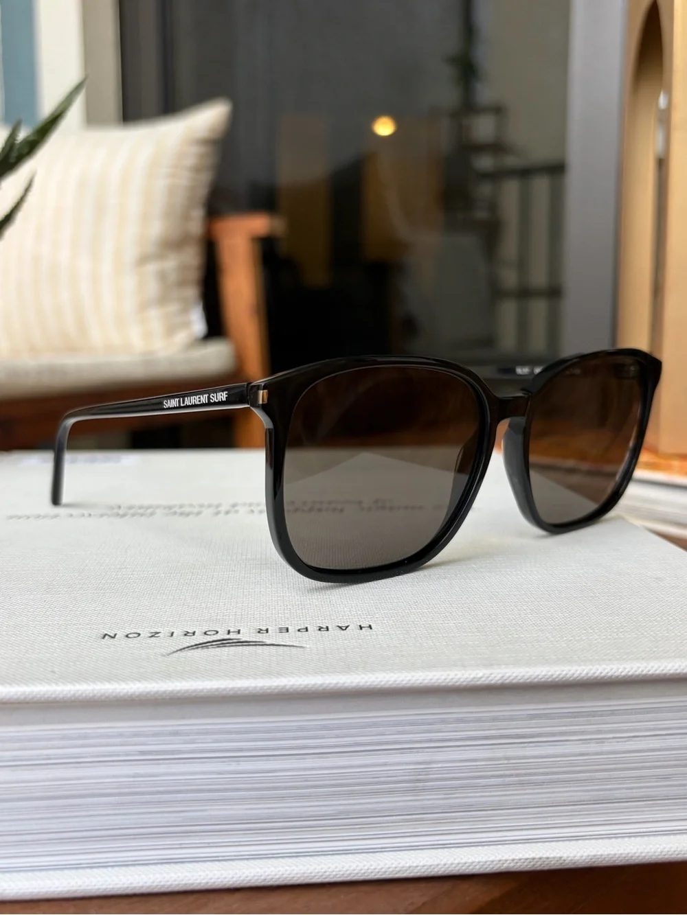 Saint Laurent SL37 001 Black Oversized Square Sunglasses 58mm